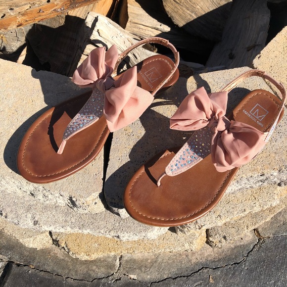 Material Girl Shoes - Sparkly Bow Sandals